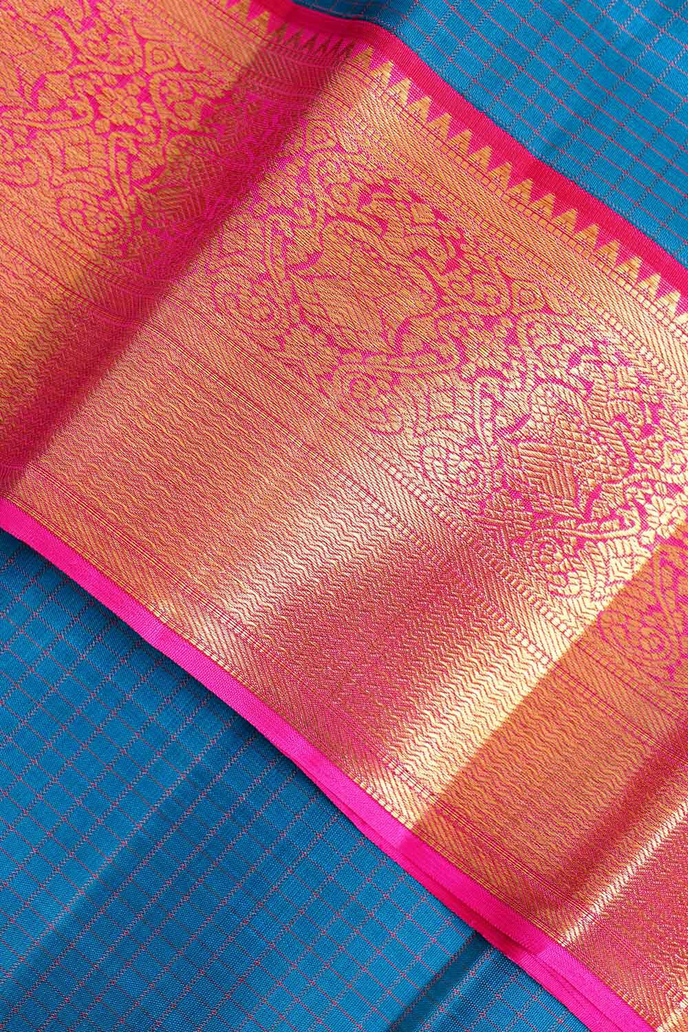 Dark Green Pure Silk Woven Kanjivaram Saree image number null