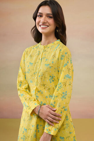 Yellow Pure Cotton Screen Printed  Kurta Set thumbnail image number null