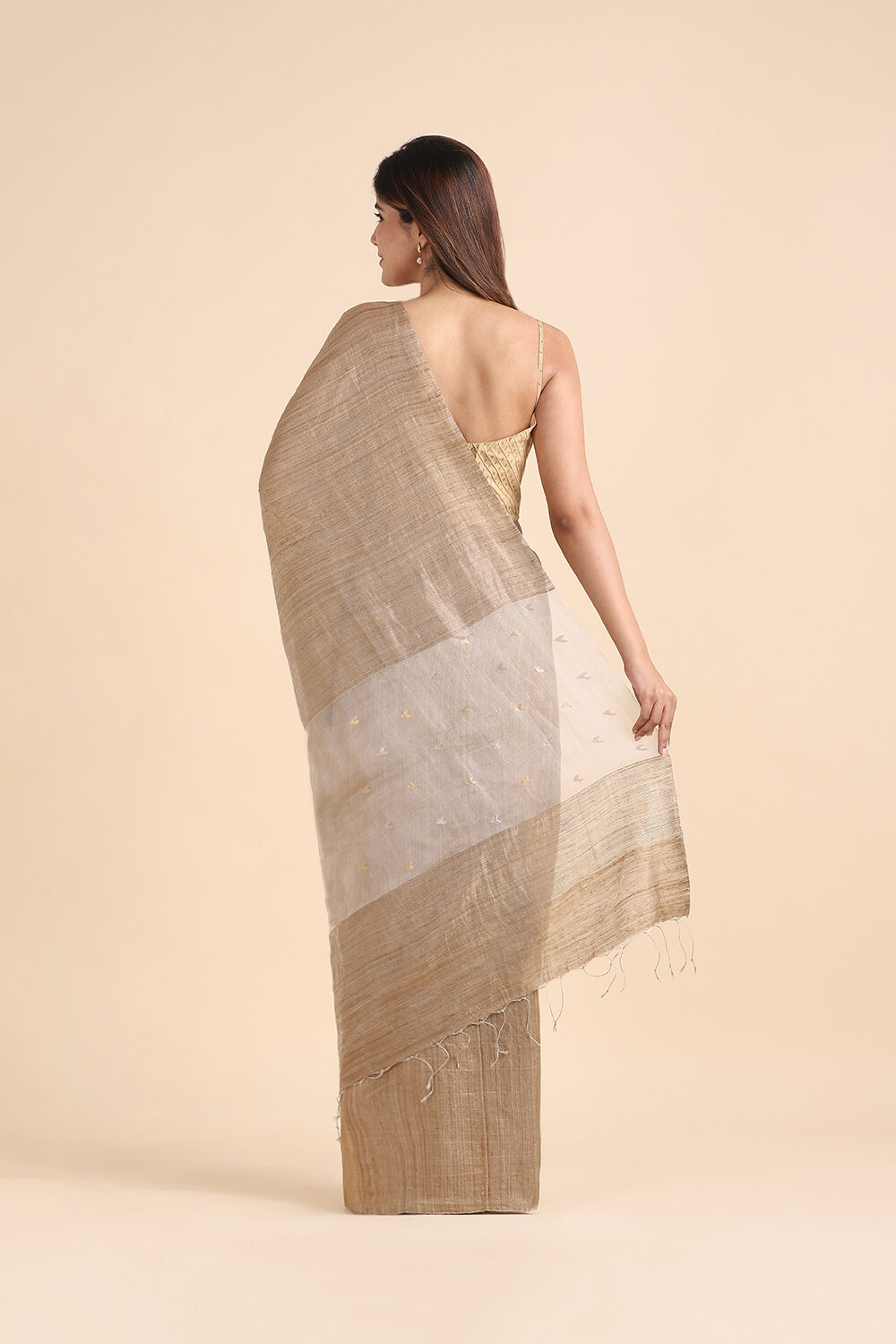 Beige Pure Tissue Vanya Jamdani Saree image number null