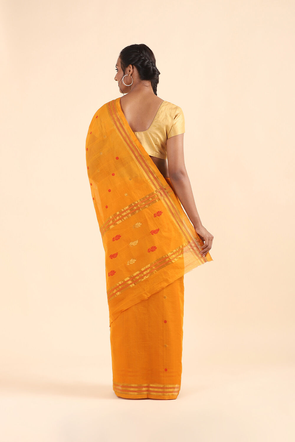 Dark Pure Yellow Cotton Venkatgiri Saree image number null
