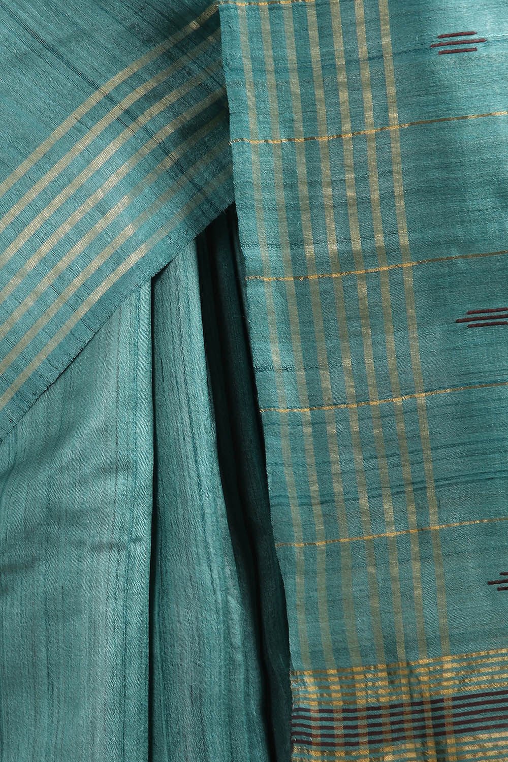 Light Green Pure Tussar Silk Bhagalpuri Saree image number null