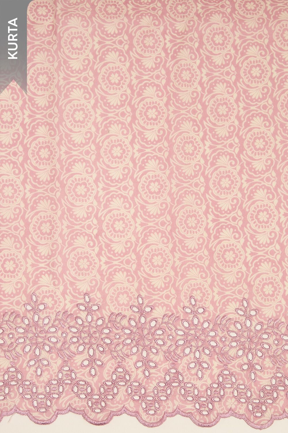 Pink Pure Cotton Embroidered Unstitched Suit Set image number null