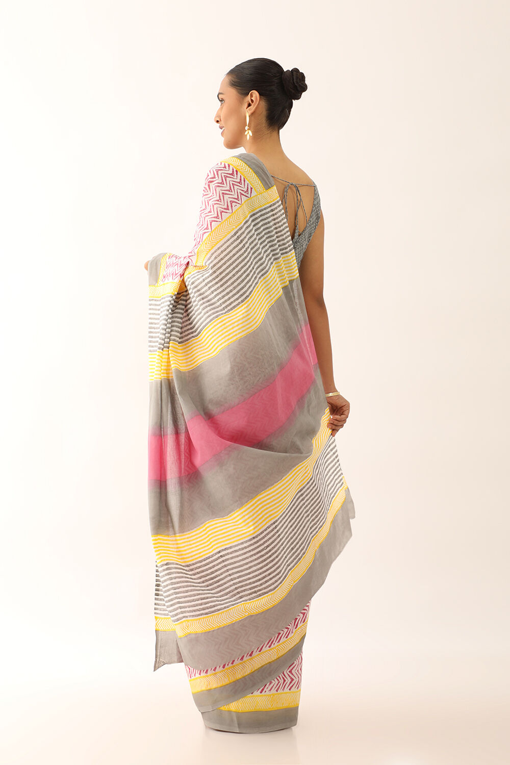 Pink Craft Pure Cotton Block Printed Saree image number null