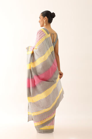 Pink Craft Pure Cotton Block Printed Saree thumbnail image number null