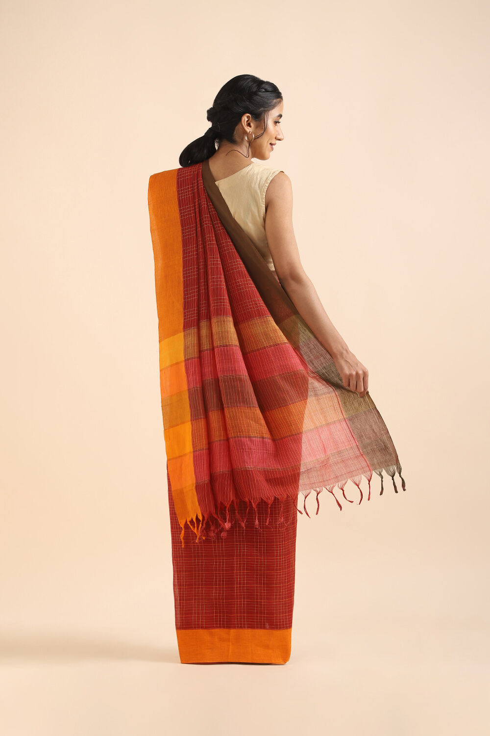 Red Pure Cotton Naranyanpet Saree image number null