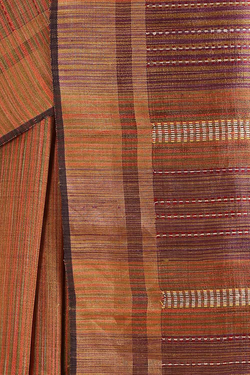 Brown Pure Tussar Silk Bhagalpuri Saree image number null