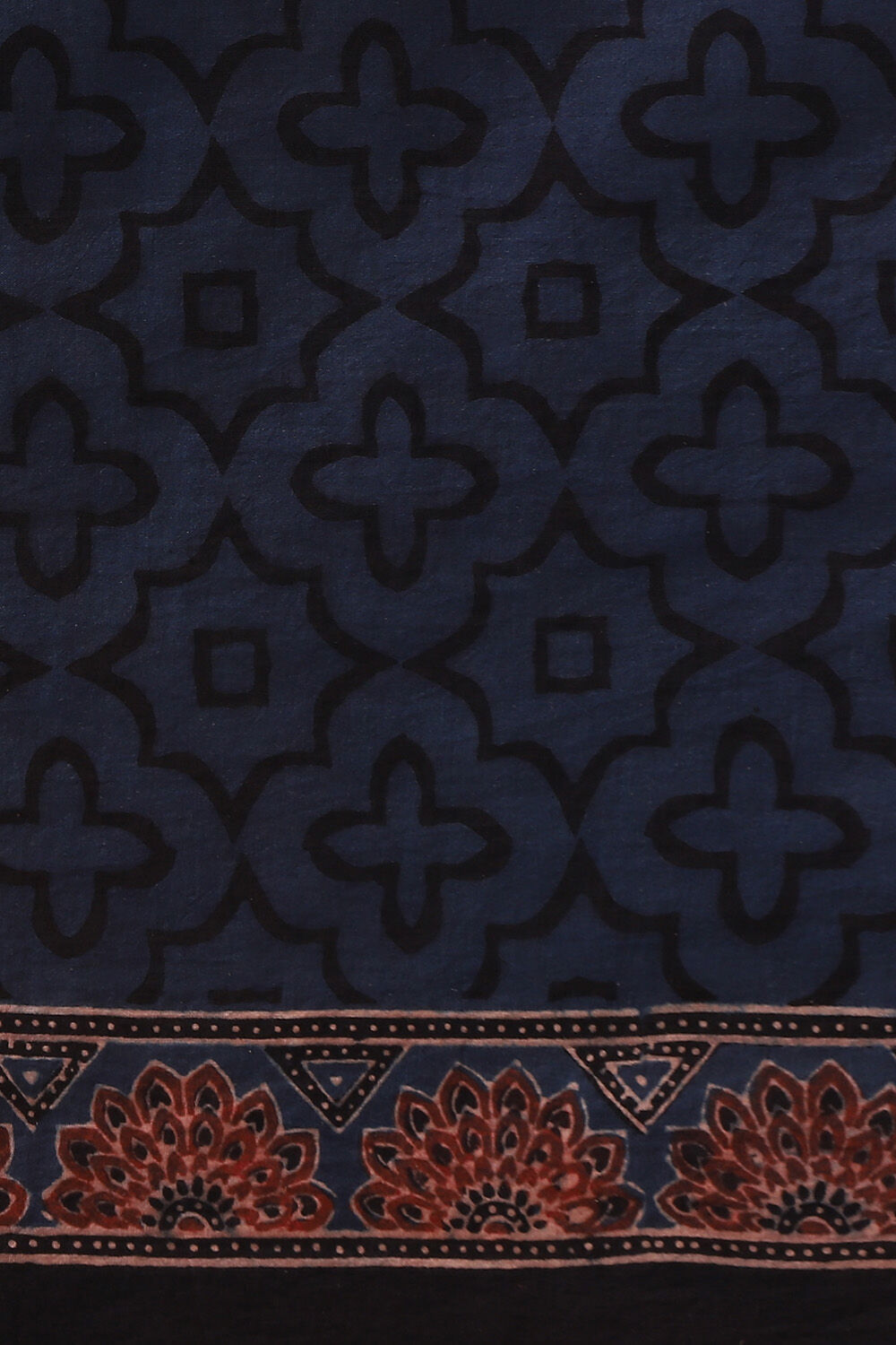Blue Pure Cotton Ajrakh Printed Saree image number null
