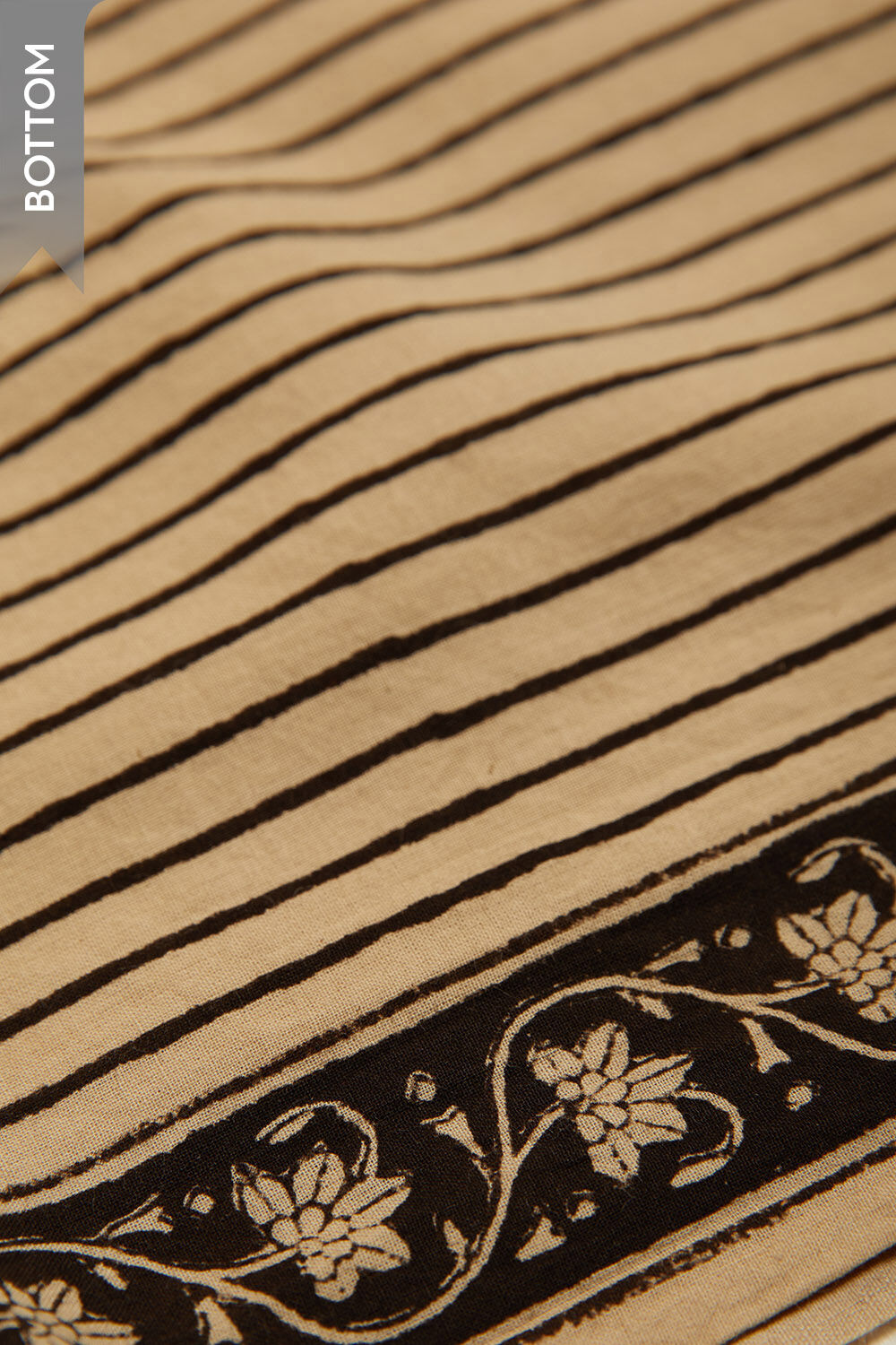 Yellow Bagru Block Printed Pure Silk Cotton Unstitched Suit Set image number null