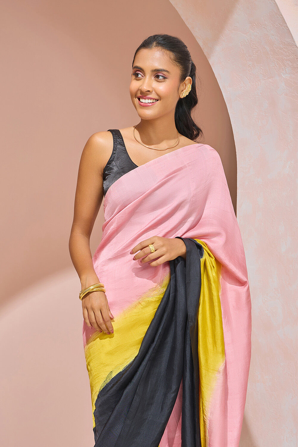 Multi Murshidabad Pure Silk Hand Painted Saree image number null