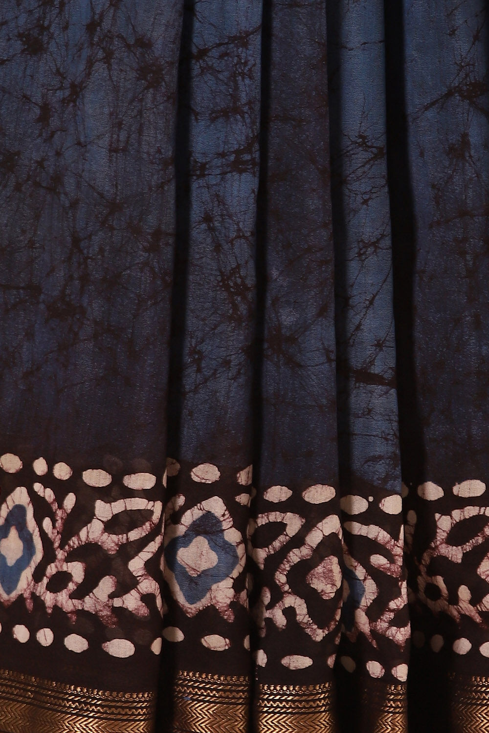 Blue Pure Silk Cotton Batik Saree image number null