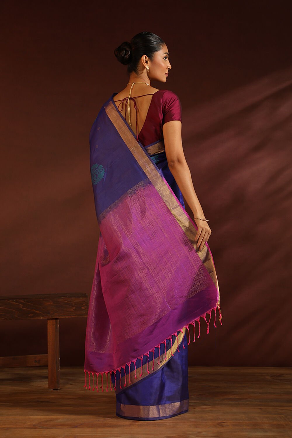 Blue South Pure Silk Woven Saree image number null