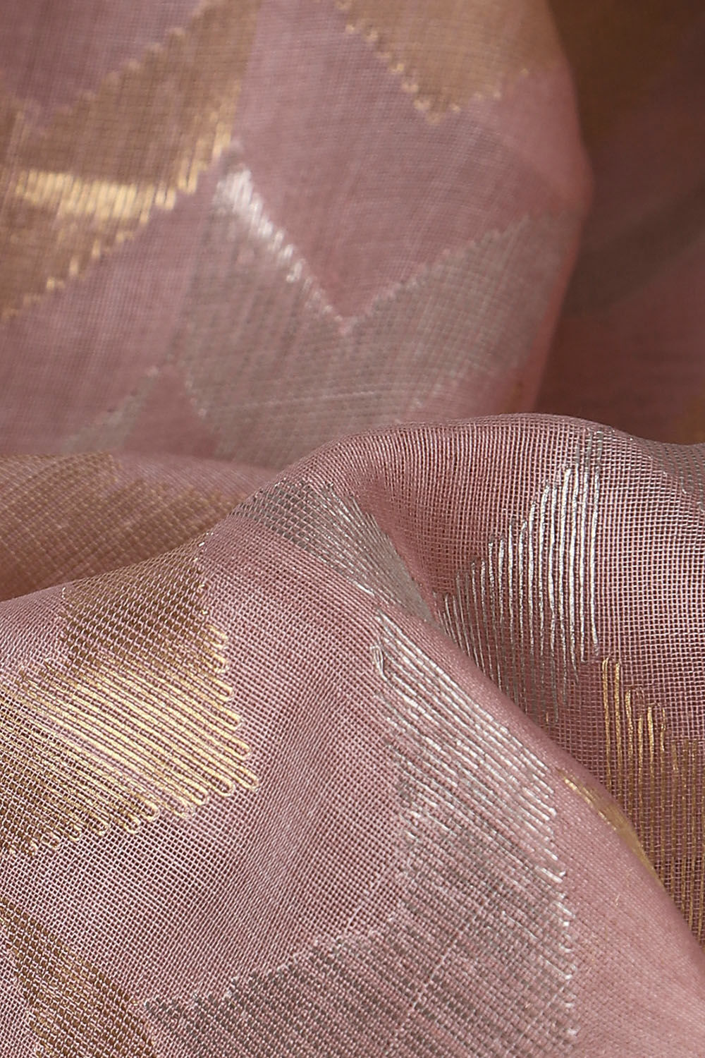 Pink Pure Silk Cotton Chanderi Saree image number null