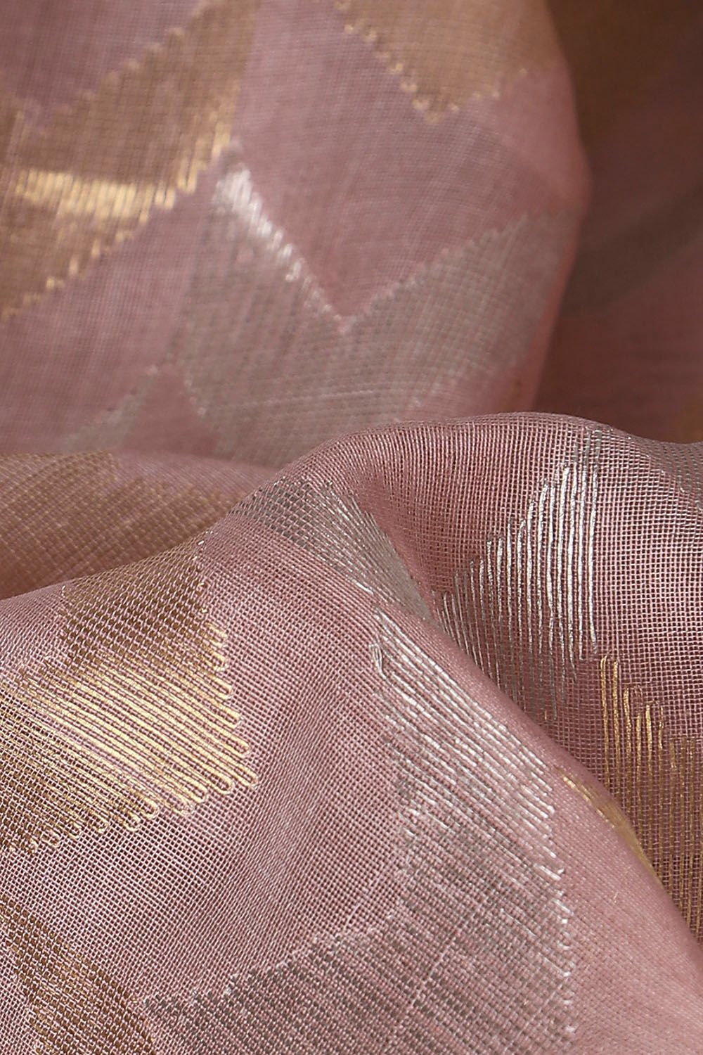 Pink Pure Silk Cotton Chanderi Saree image number null