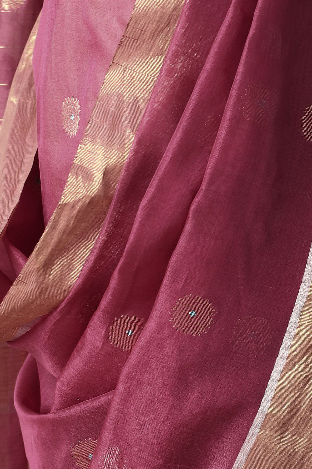 Dark Pink Pure Silk Cotton Chanderi Saree image number null