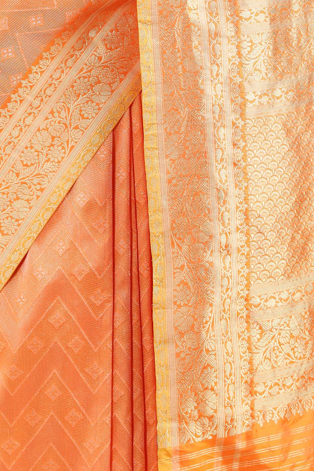 Orange Pure Silk Banarasi Saree image number null