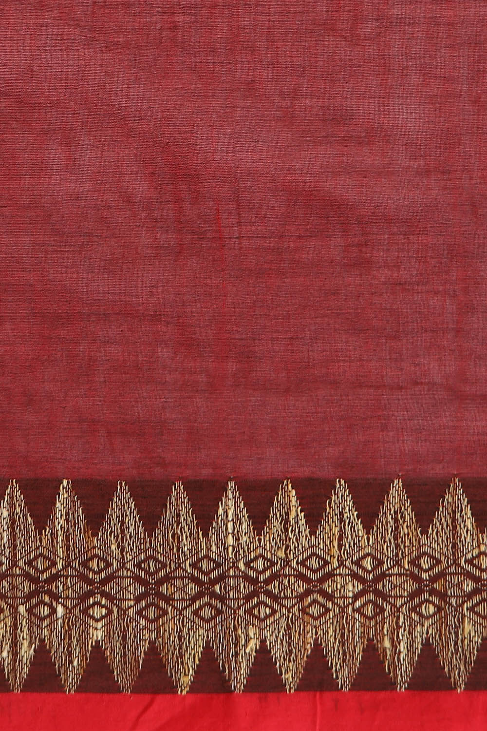 Dark Red Pure Cotton Bengal Saree image number null