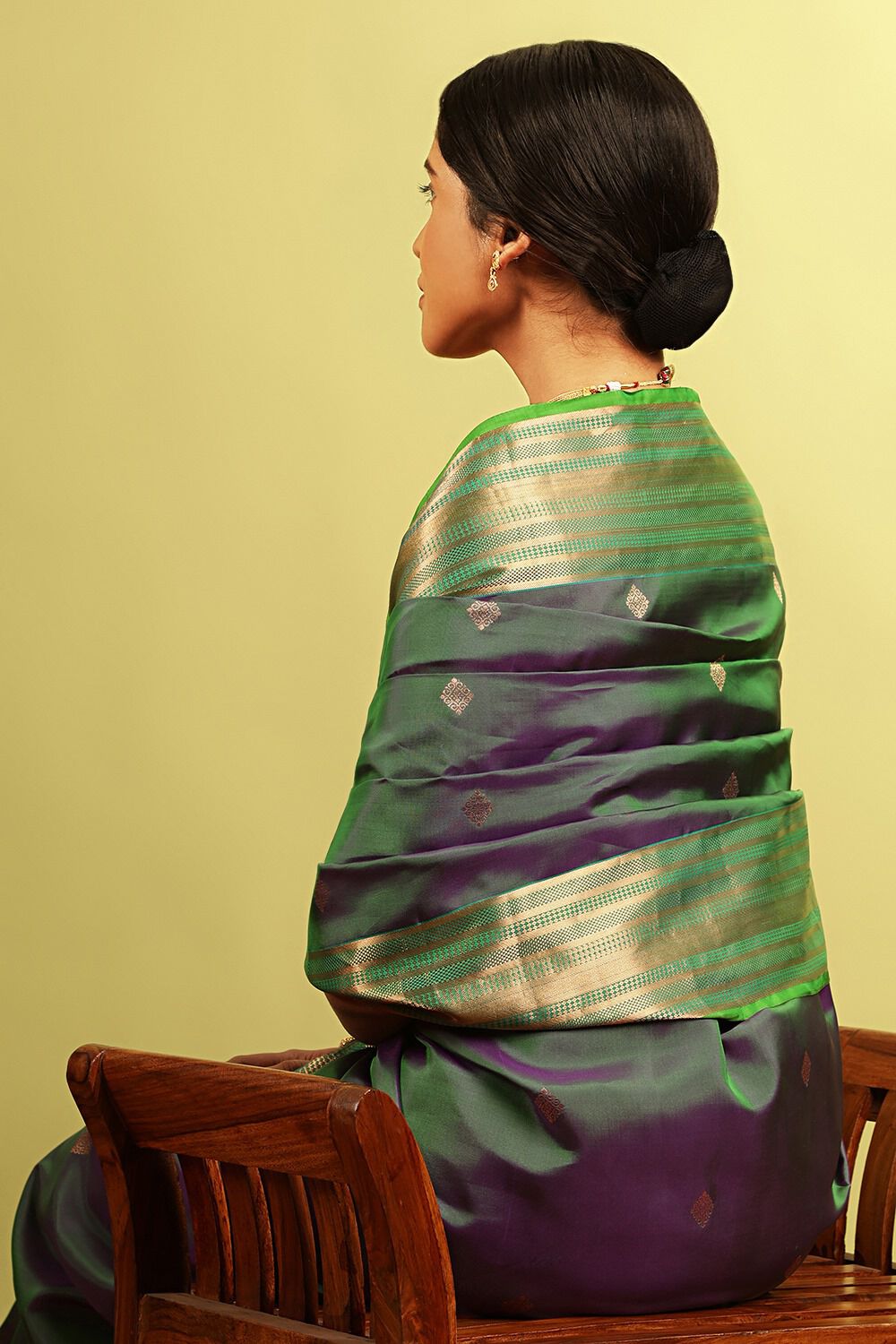 Green Woven Silk Viscose Saree image number null
