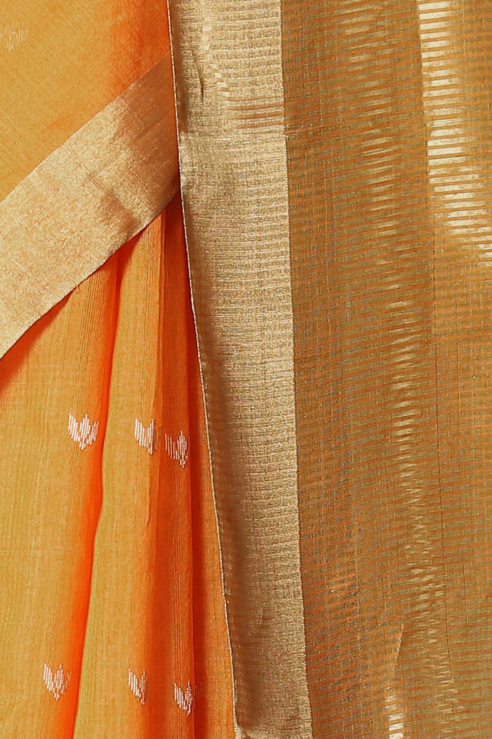 Orange Pure Silk Cotton Chanderi saree image number null