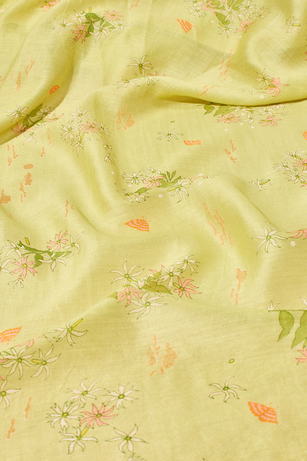 Light Green Bagru Screen Printed Pure Silk Cotton Saree image number null