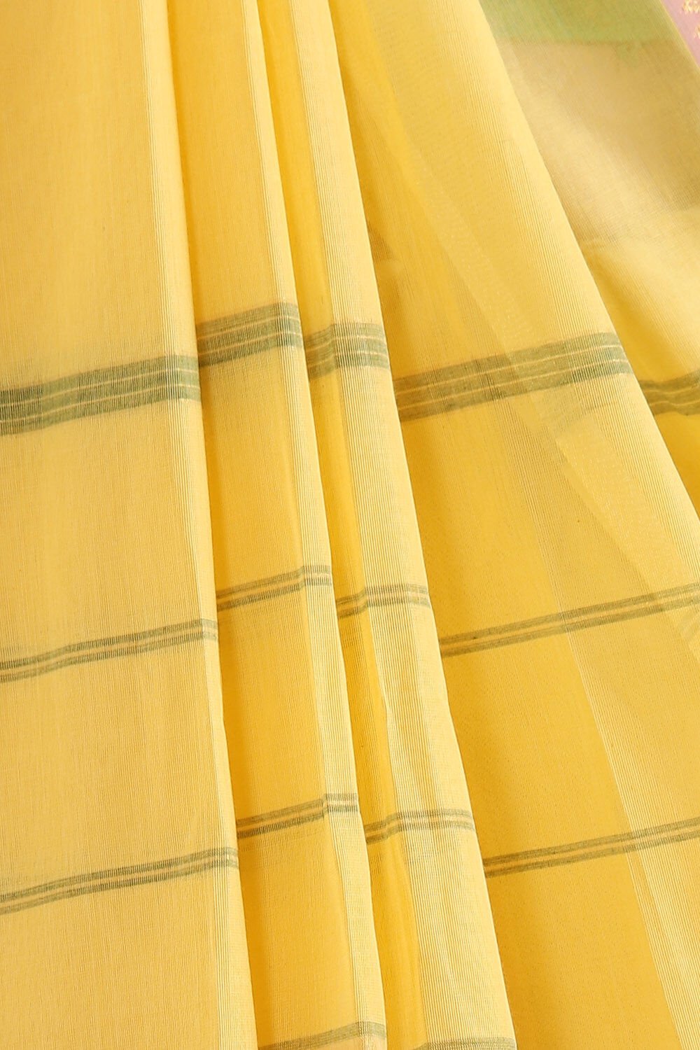 Yellow Pure Cotton South Saree image number null