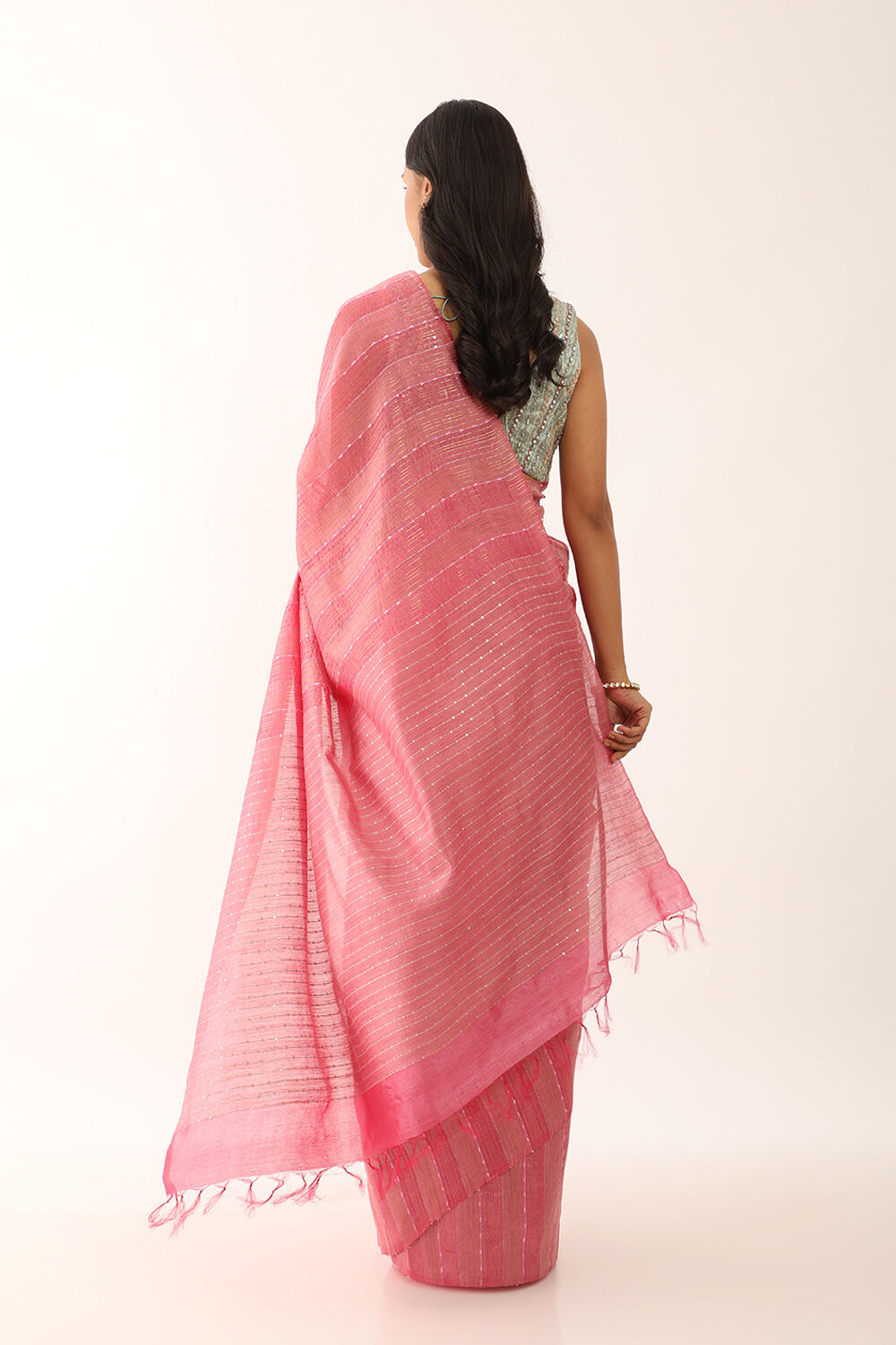 Pink Chattisgarh Woven Pure Tussar Silk Saree image number null