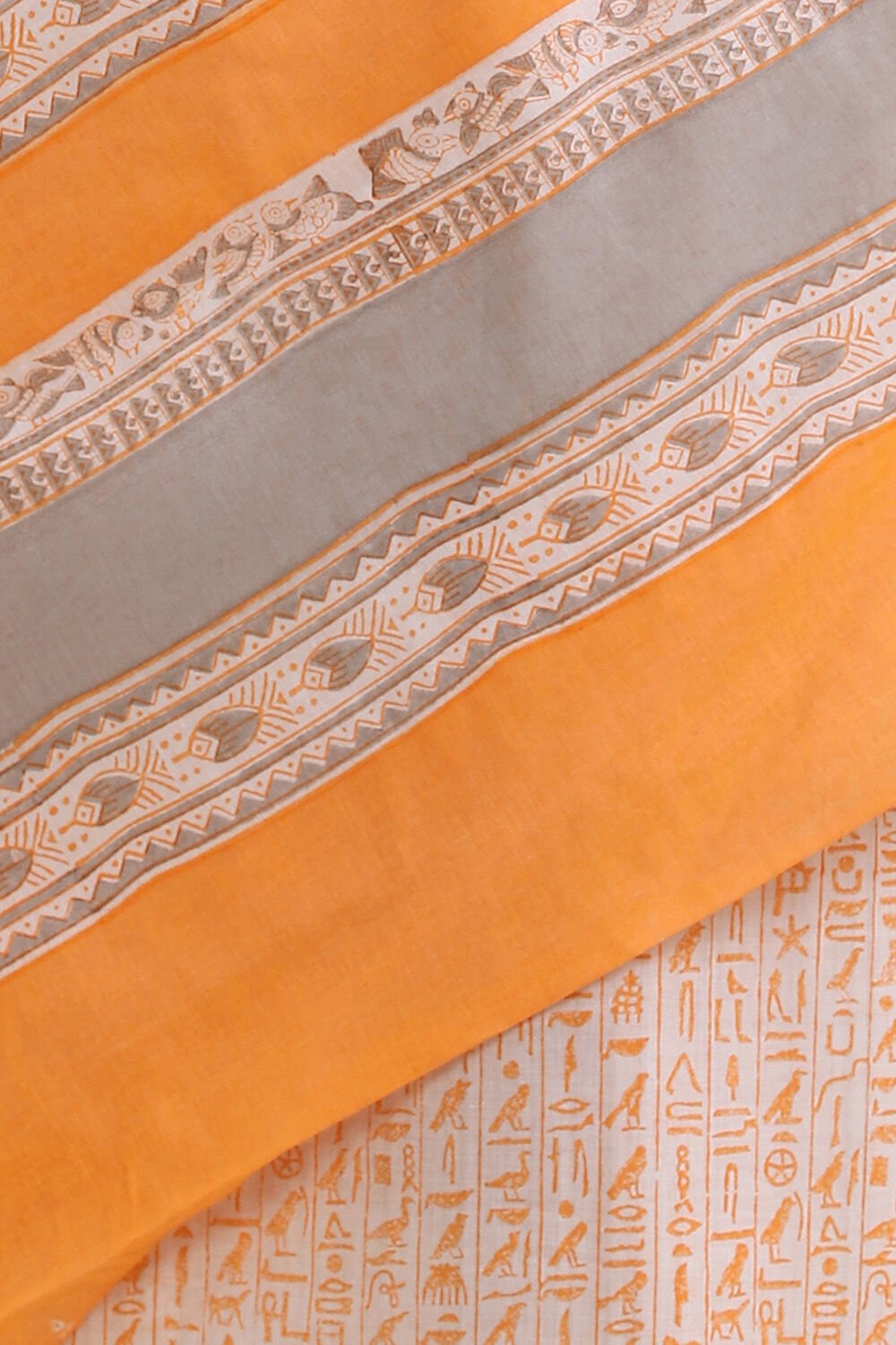 Light Orange Pure Cotton Mulmul Printed Saree image number null