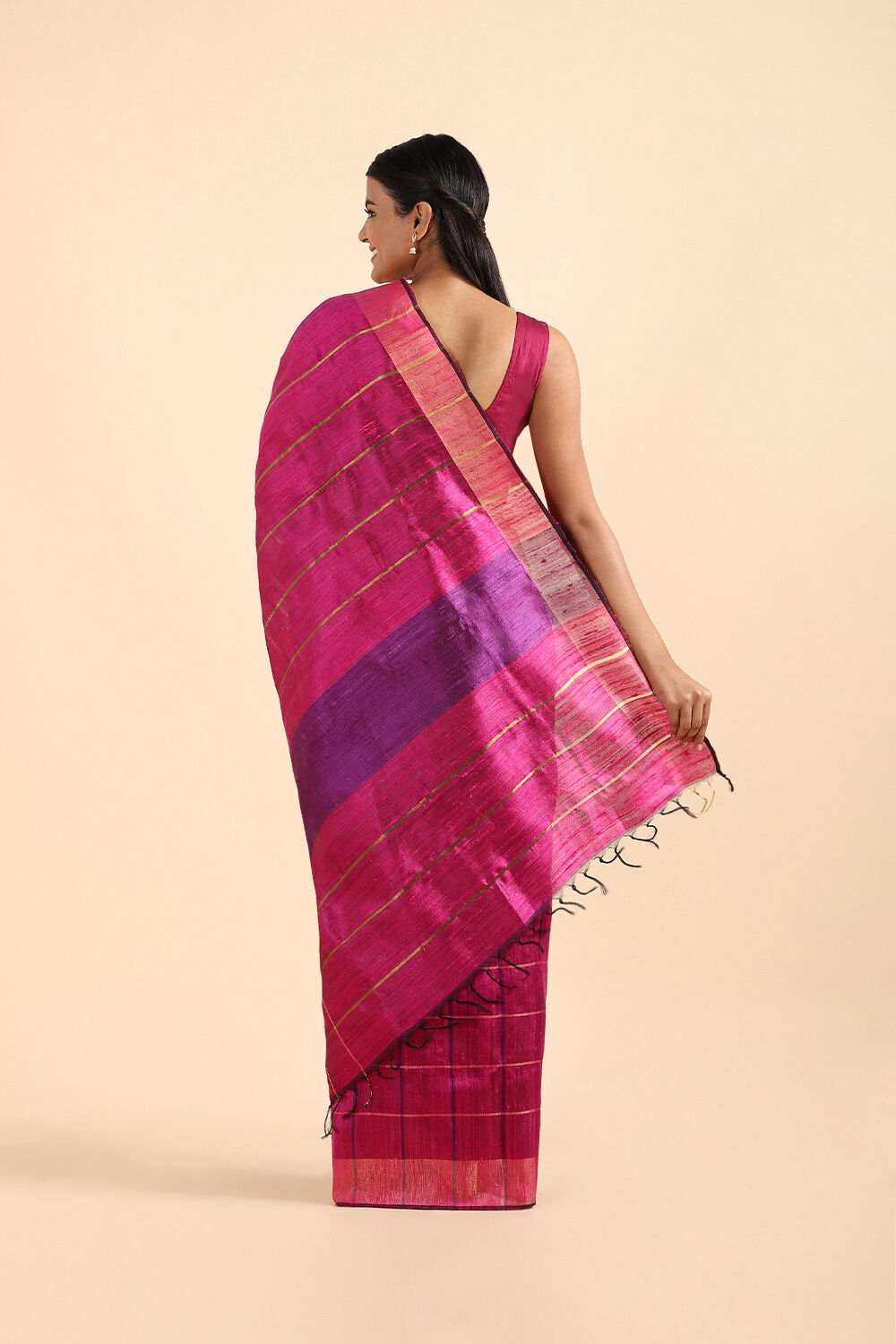 Pink Pure Tussar Silk Bhagalpuri Saree image number null