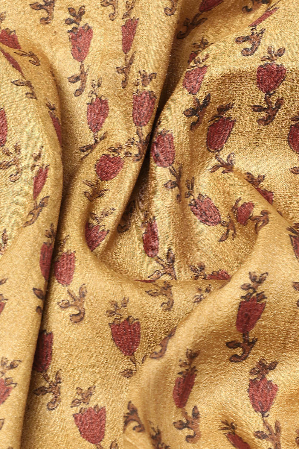 Beige Pure Silk Tussar Bagru Print and Zardosi Embroidered Saree image number null