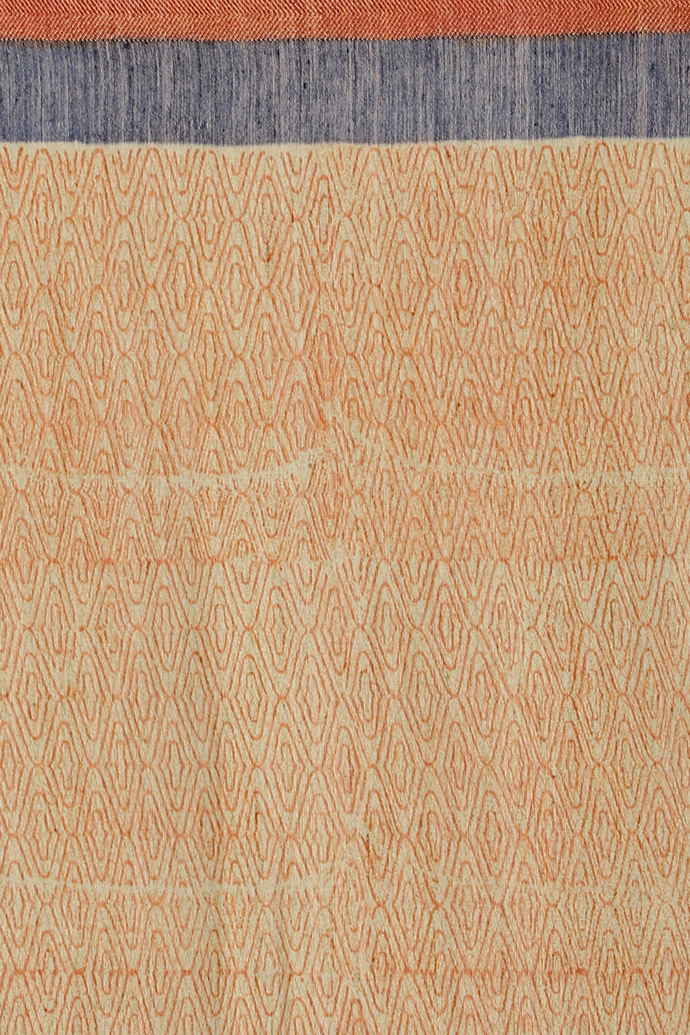 Orange Hand Blockprinted Pure Tussar Vanya Saree image number null