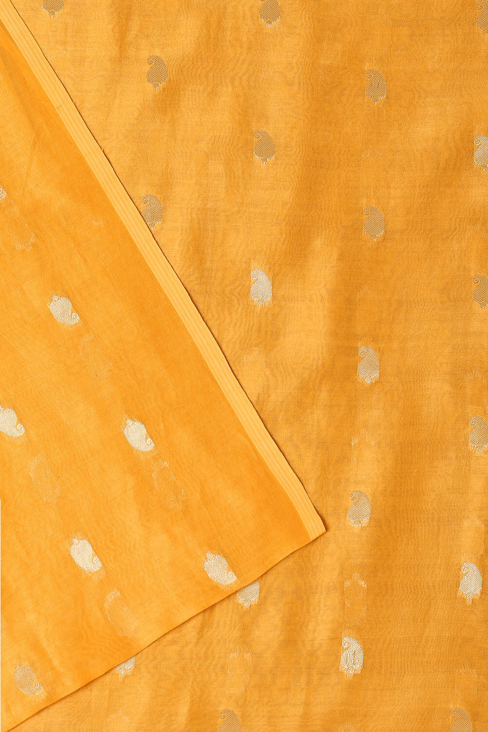 Yellow Silk Cotton Woven Unstitched Suit Set image number null