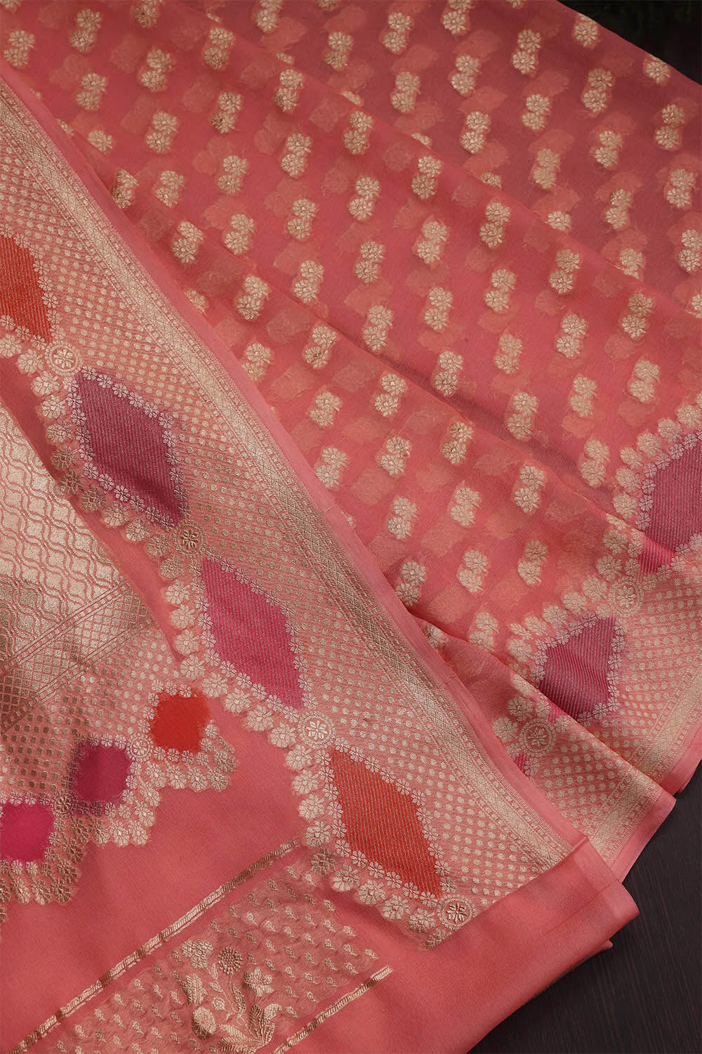 Light Pink Banaras Georgette Saree image number null
