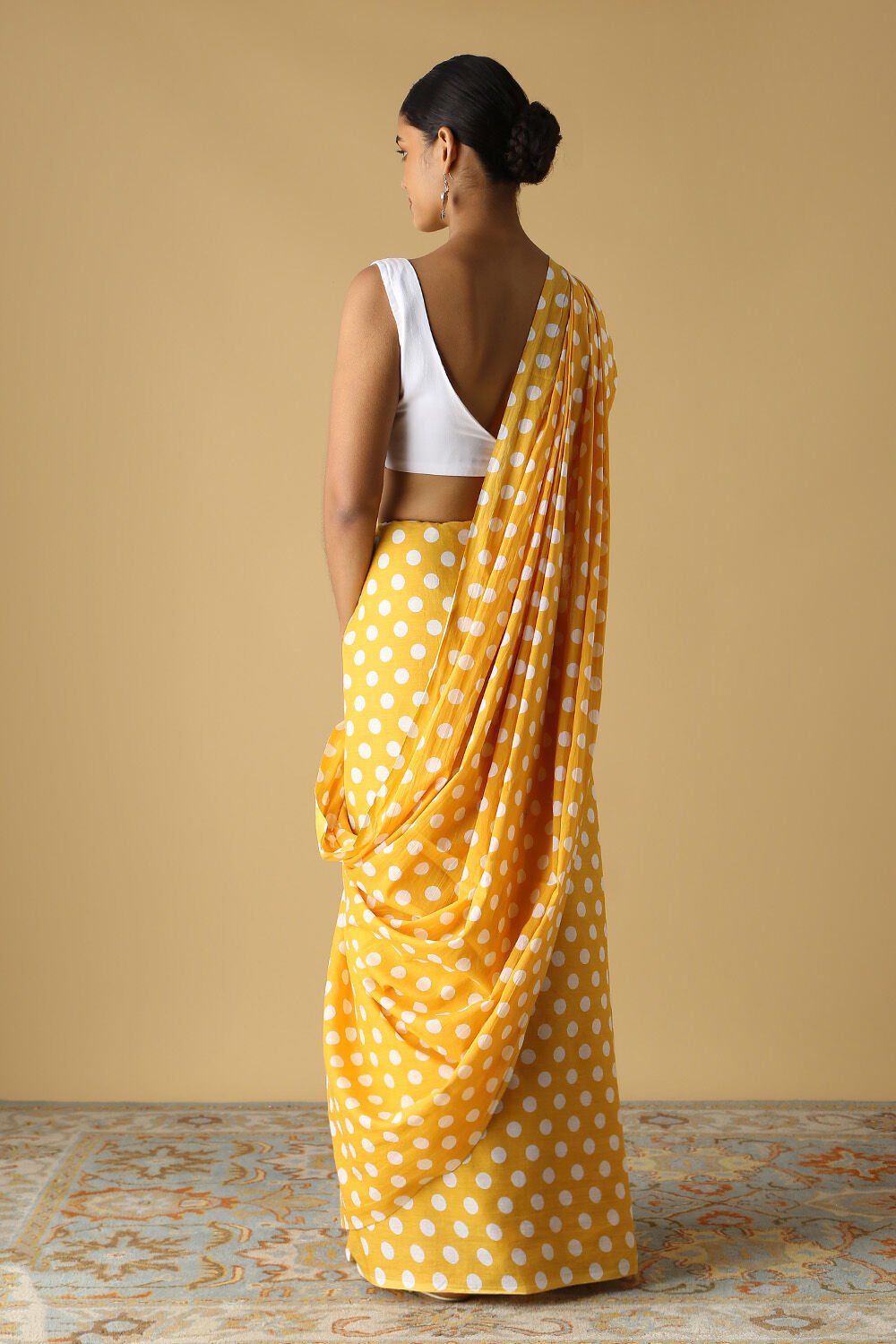 Yellow Pure Cotton Printed Saree image number null