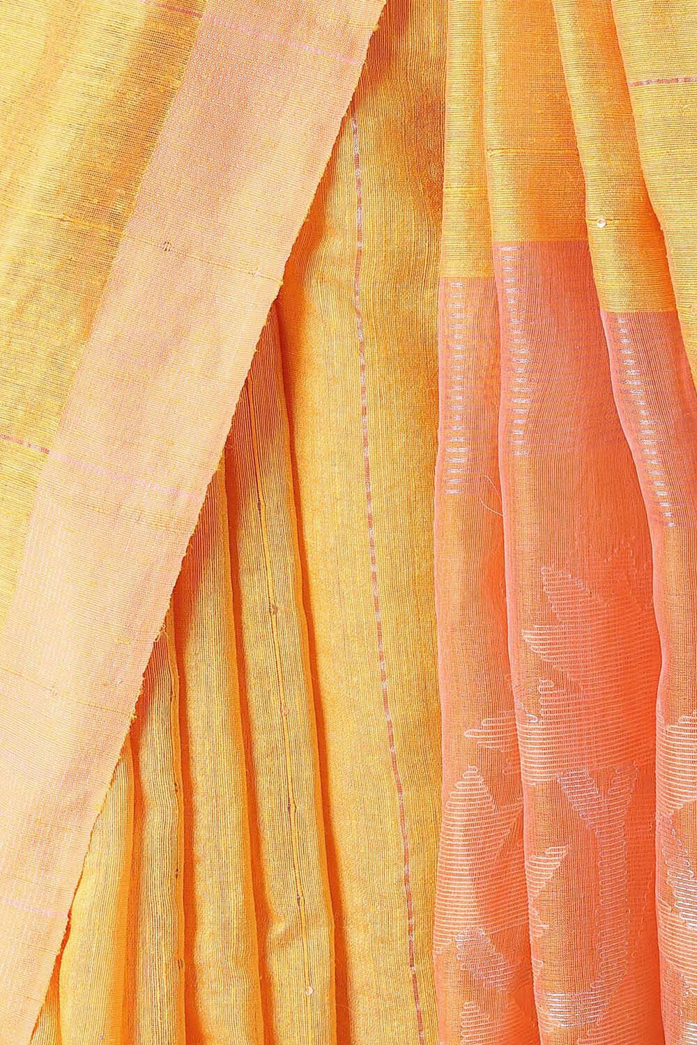 Orange Pure Silk Vanya Jamdani Saree image number null
