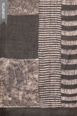Black Pure Cotton Batik Unstitched Suit Set thumbnail image number null