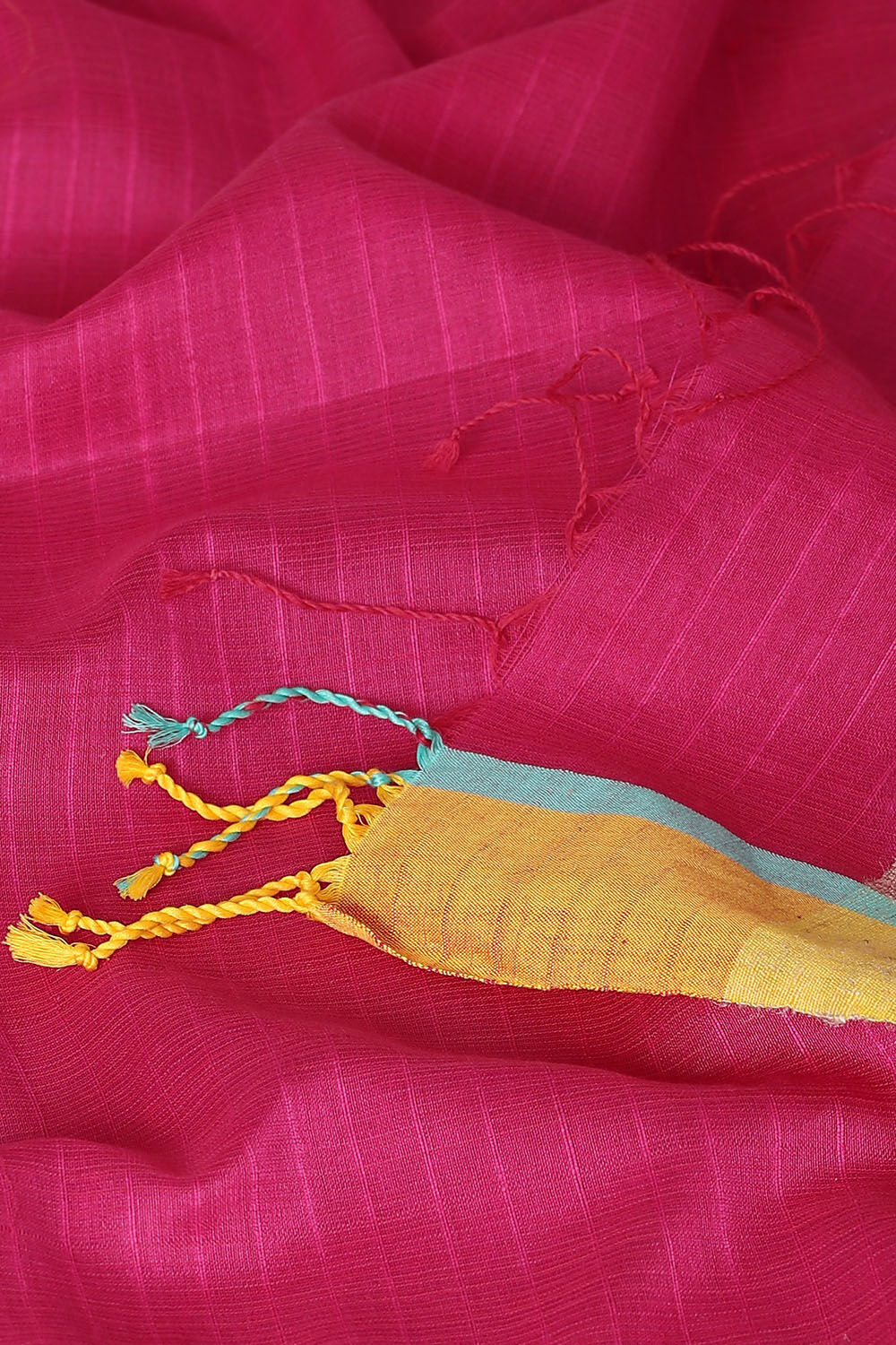 Dark Pink Pure Silk Cotton Bengal Saree image number null