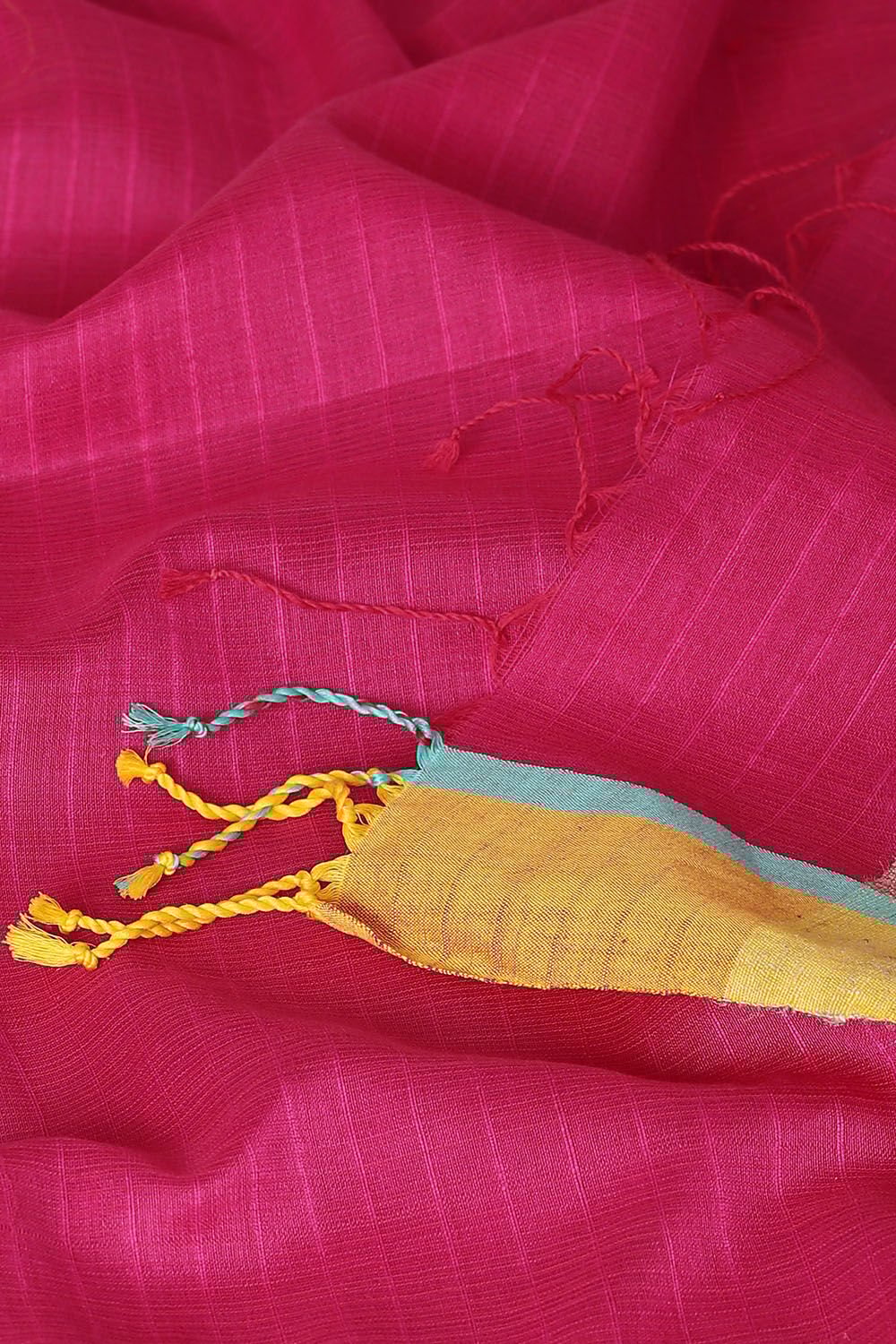 Dark Pink Pure Silk Cotton Bengal Saree image number null
