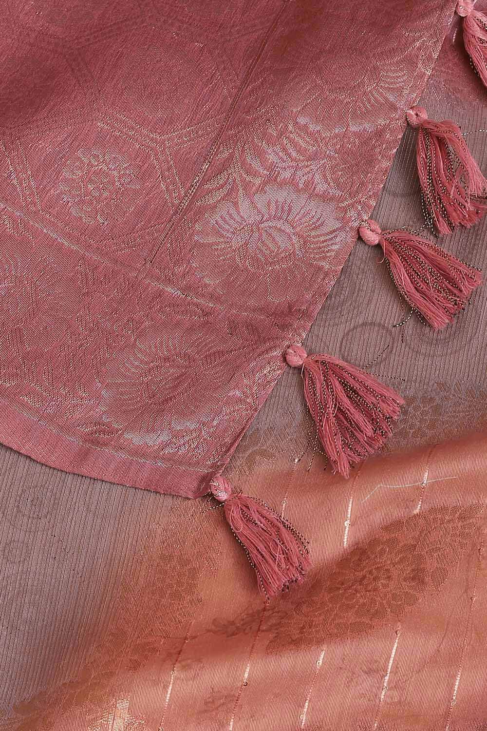 Pink Pure Embroidered Saree image number null