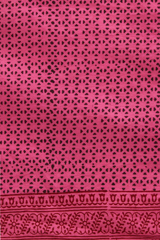 Pink Pure Cotton Bagh Printed Saree thumbnail image number null