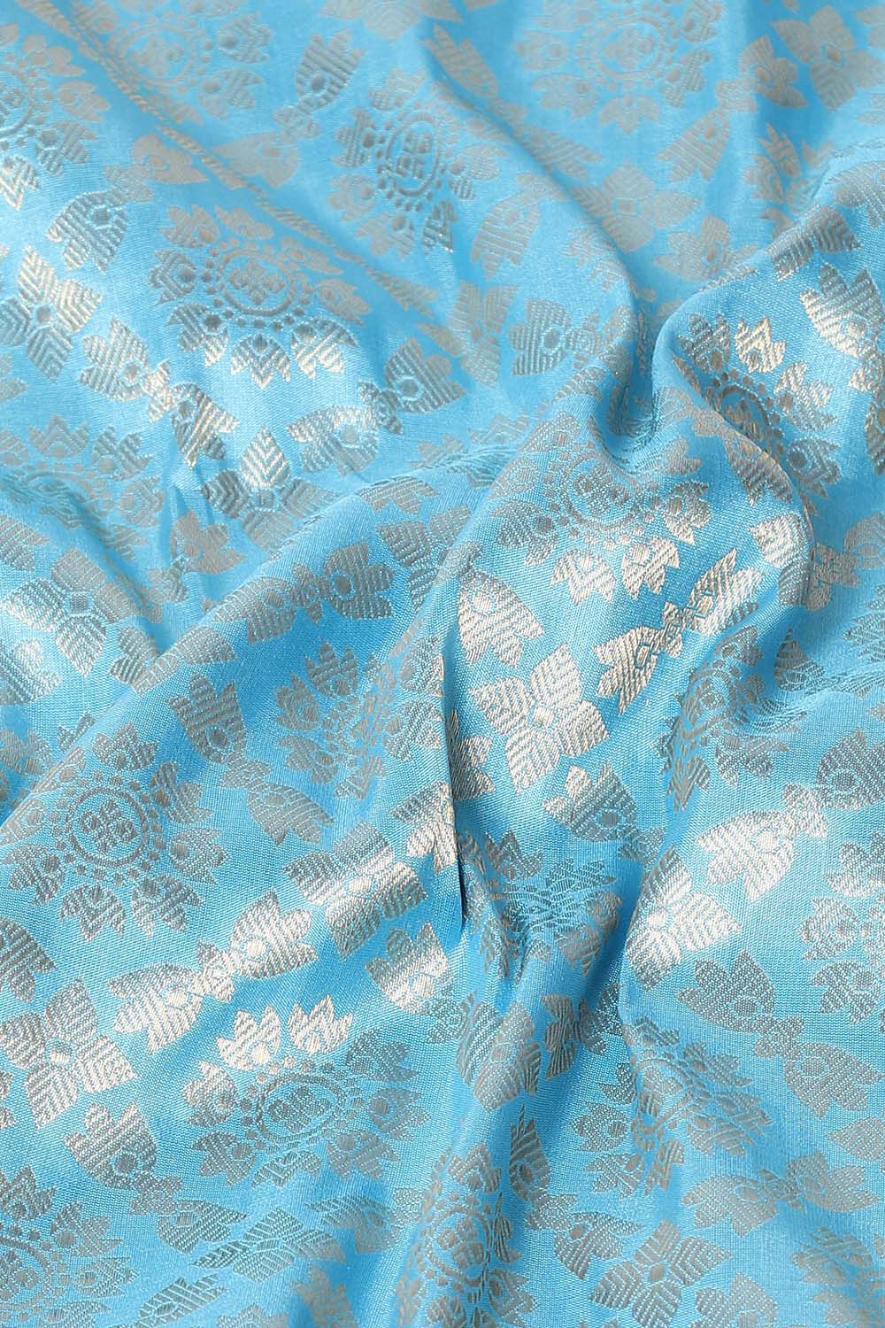Light Blue Pure Silk Banarasi Brocade Saree image number null