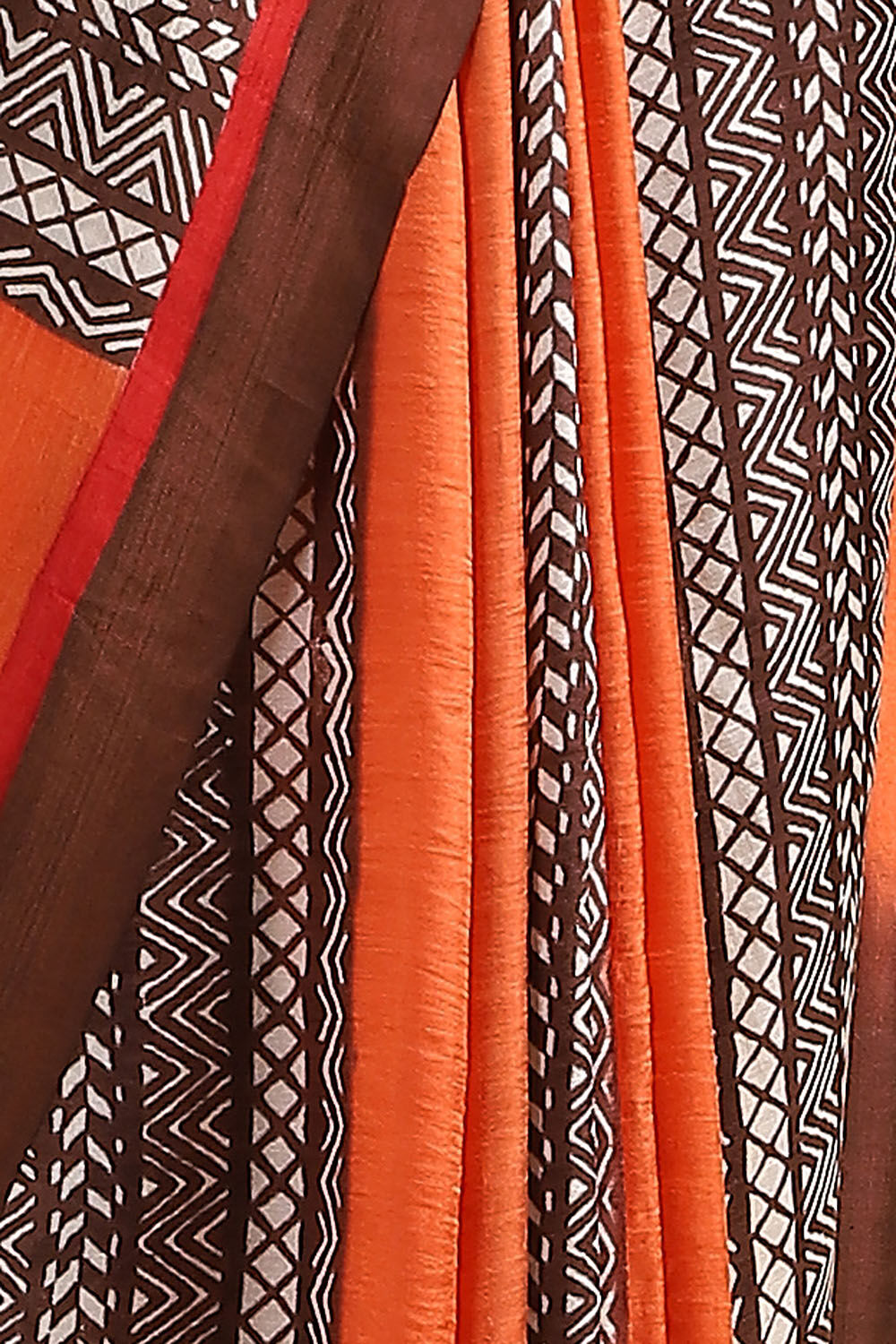Orange Pure Silk Printed Saree image number null