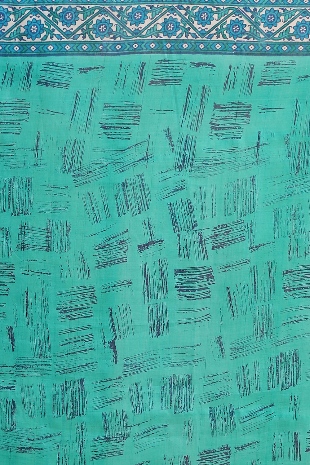 Blue Hand Blockprinted Pure Silk Saree image number null