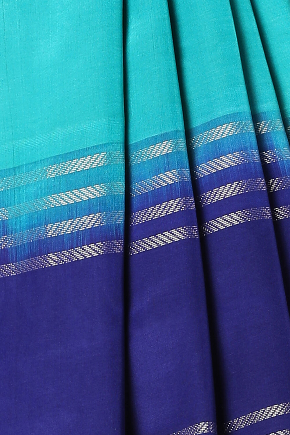 Blue Pure Silk Tencel South Saree image number null