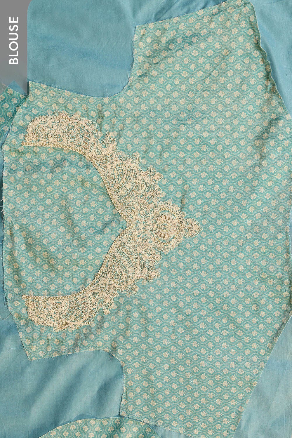 Blue Viscose Tissue Embroidered Saree image number null