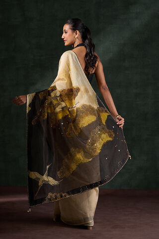 Beige Pure Silk Cotton Embroidered Saree thumbnail image number null