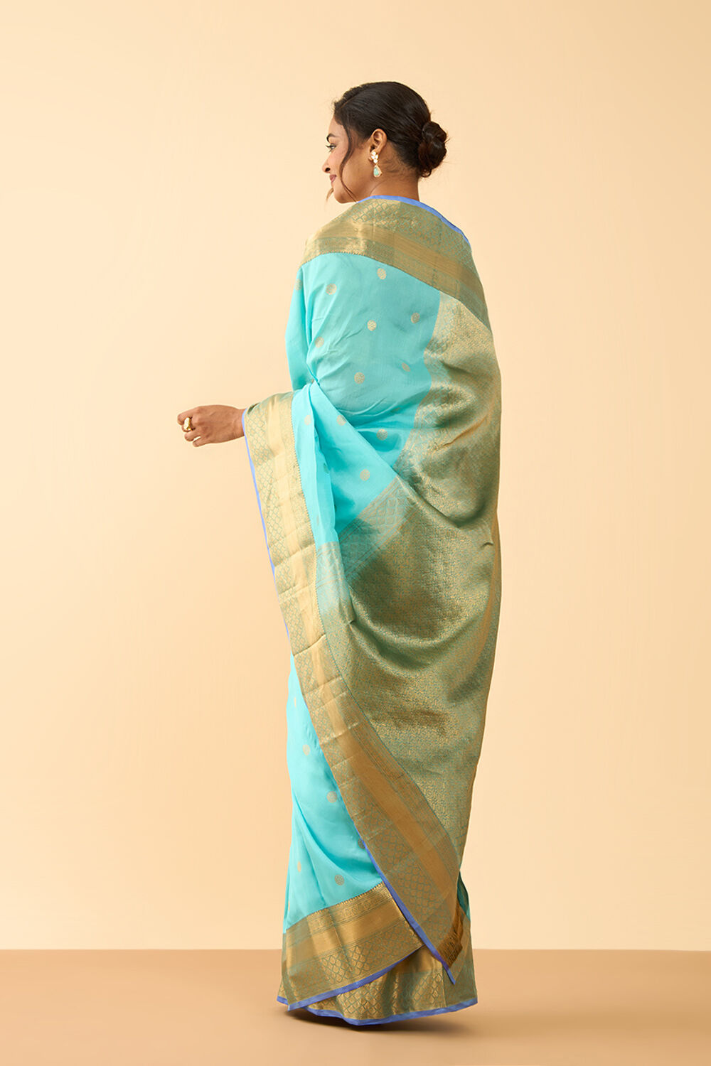 Light Blue Woven Silk Viscose Saree image number null