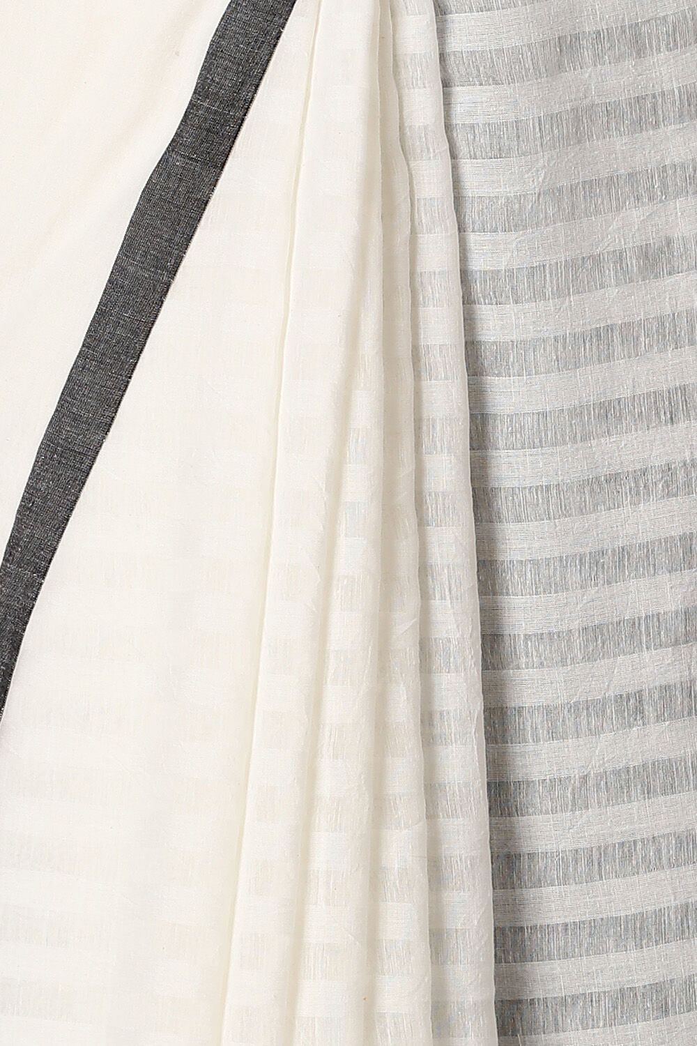 White Pure Silk Cotton Bengal Saree image number null