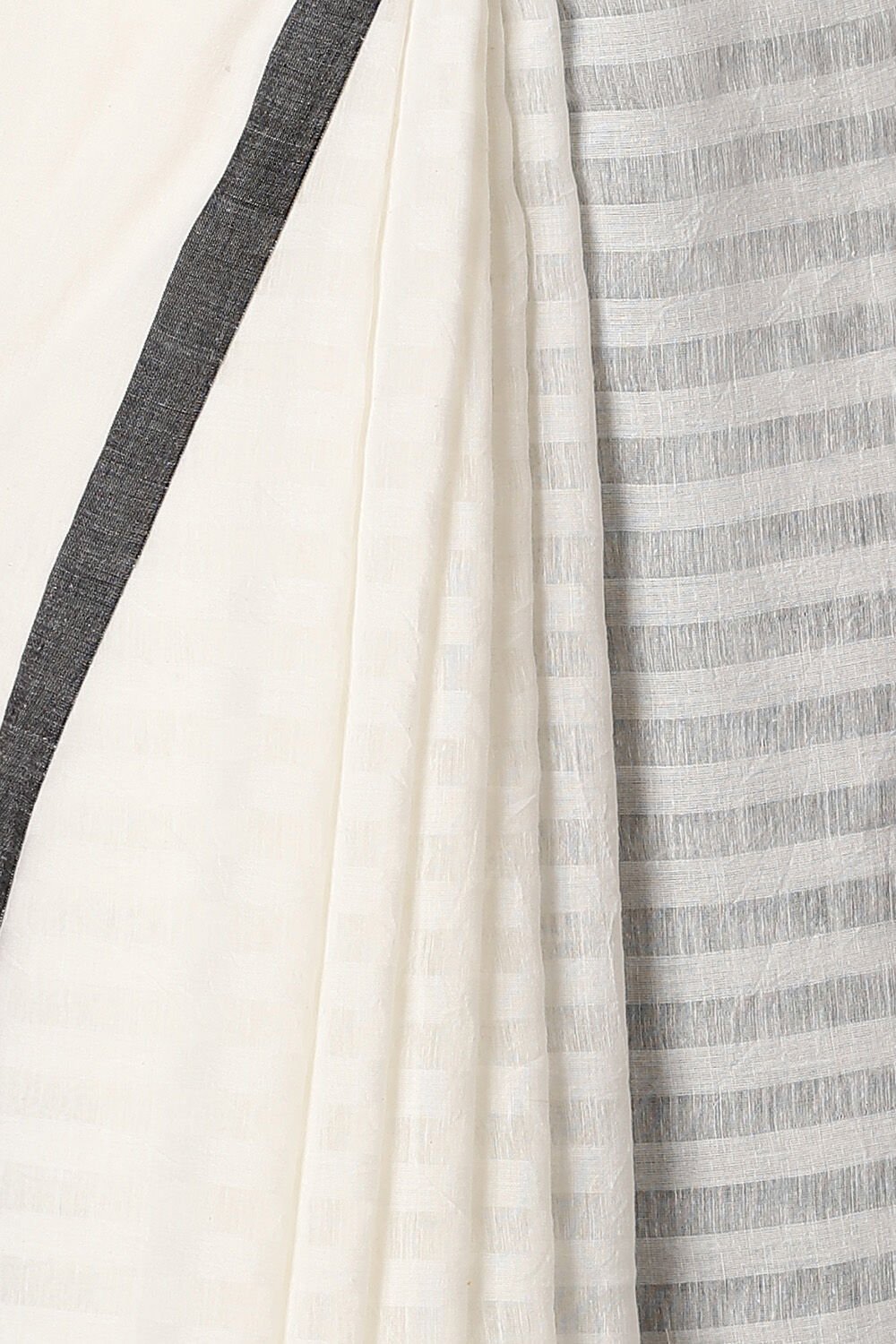White Pure Silk Cotton Bengal Saree image number null