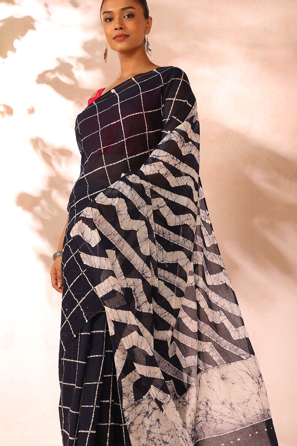 Navy Ujjain Pure Cotton Printed Saree image number null