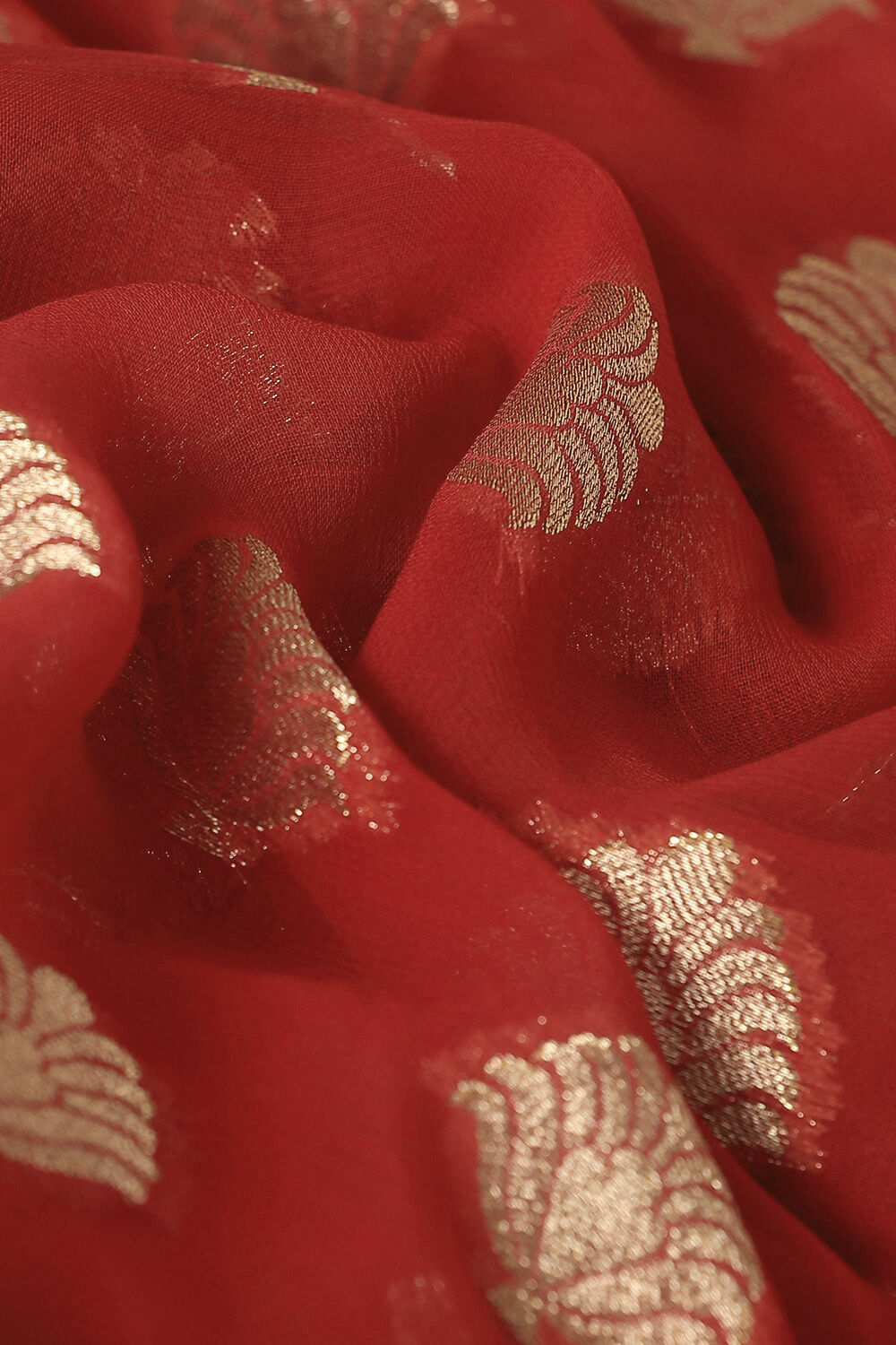 Red Viscose Pure Georgette Banarasi Saree image number null