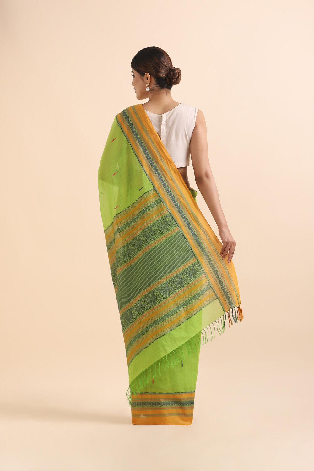 Light Green Pure Cotton South Saree image number null